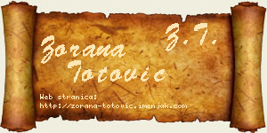 Zorana Totović vizit kartica